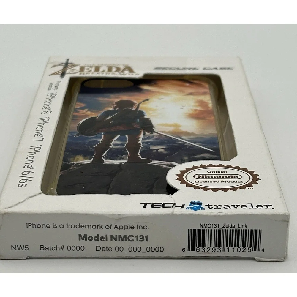 Zelda Breath of the Wild LINK iPhone 8 7 6/6s Secure Case Tech Traveler Clear In
